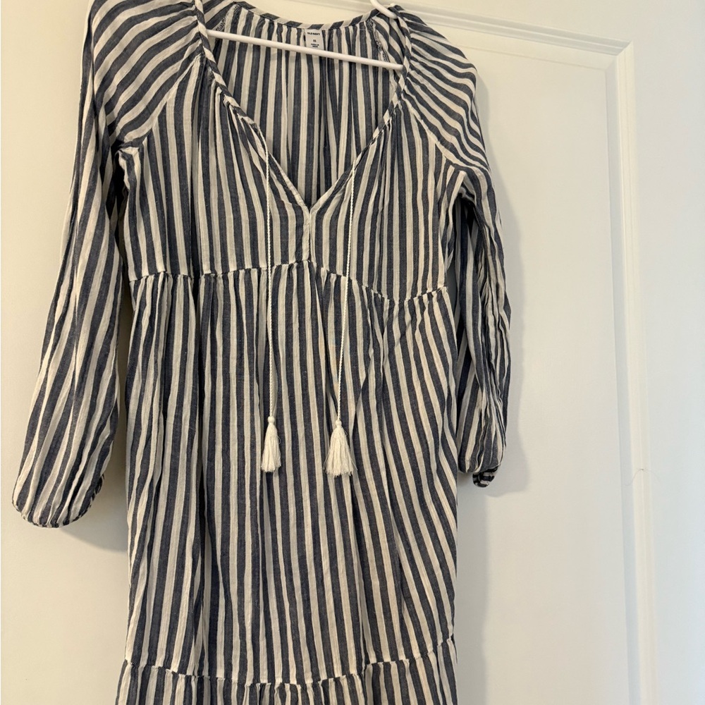 Old Navy Blue and White Striped Dress